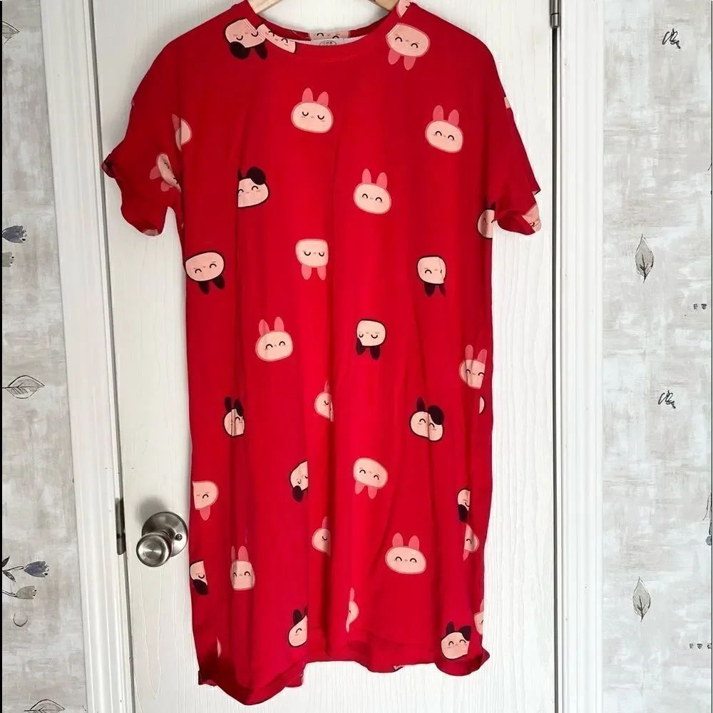 Bunny Print T-Shirt Dress